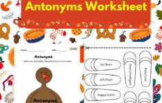 Thanksgiving Synonyms &amp; Antonyms Worksheet Turkey Activities For throughout Thanksgiving Synonyms And Antonyms Worksheet