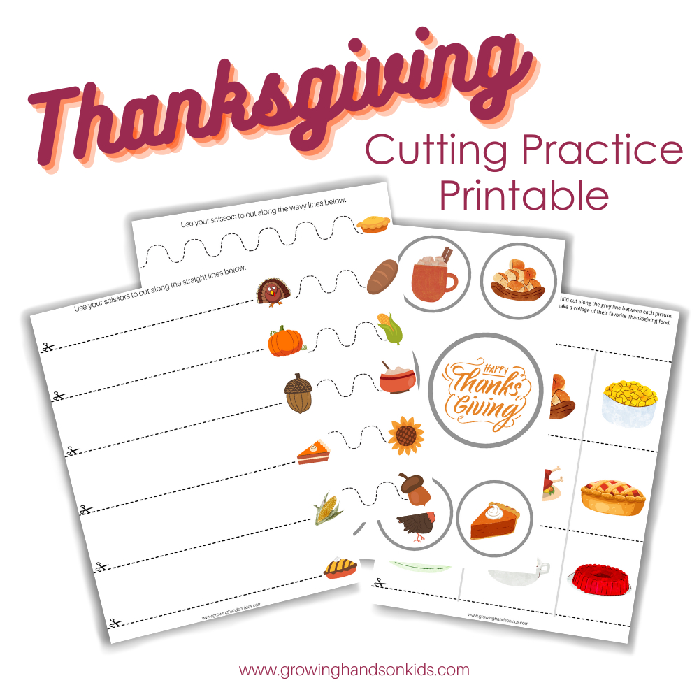 Thanksgiving Themed Cutting Practice Pages For Scissor Skills regarding Thanksgiving Cutting Worksheets