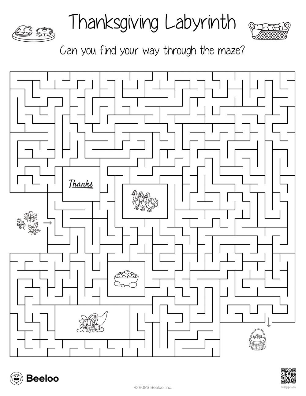 Thanksgiving-Themed Mazes • Beeloo Printable Crafts And Activities intended for Thanksgiving Maze Worksheets