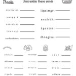 Thanksgiving Themed Word Scrambles • Beeloo Printable Crafts And With Thanksgiving Unscramble Worksheets