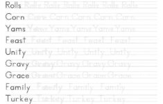 Thanksgiving-Themed Word Tracing Worksheets • Beeloo Printable for Thanksgiving Tracing Worksheets