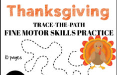 Thanksgiving Trace The Path Fine Motor Activities | Madeteachers with regard to Thanksgiving Fine Motor Worksheets