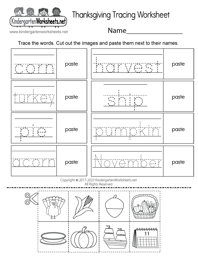 Thanksgiving Tracing Worksheet - Free Printable, Digital, &amp;amp; Pdf throughout Thanksgiving Words Worksheet