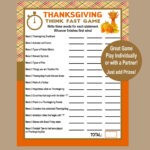 Thanksgiving Trivia Game, Think Fast Game, Thanksgiving Printable With Regard To Thanksgiving Games Worksheets