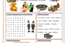 Thanksgiving Vocabulary Exercises Wo…: English Esl Worksheets Pdf pertaining to ESL Thanksgiving Worksheets