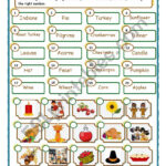 Thanksgiving   Vocabulary   Matching   Esl Worksheetmarãlia Gomes Inside Thanksgiving Matching Worksheet