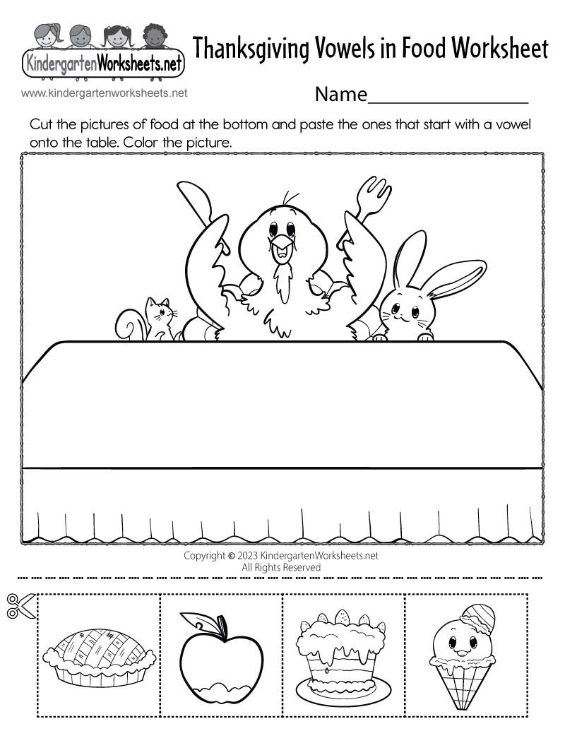 Thanksgiving Vowels In Food Worksheet - Free Printable, Digital, &amp;amp; Pdf for Thanksgiving Phonics Worksheets For Kindergarten