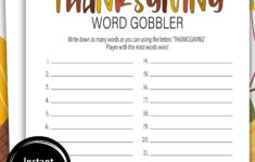 Thanksgiving Word Game | How Many Words Can You Make From pertaining to How Many Words Can You Make Out Of Thanksgiving Worksheet
