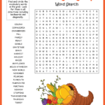 Thanksgiving Word Search Pertaining To Thanksgiving Puzzle Worksheets