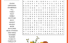 Thanksgiving Word Search pertaining to Thanksgiving Puzzle Worksheets