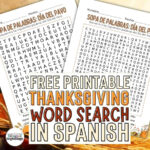 Thanksgiving Word Search Printable In Spanish [Free Printable Inside Free Spanish Thanksgiving Worksheets