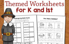 Thanksgiving Worksheet Packet For Kindergarten And First Grade with Thanksgiving 1St Grade Worksheets