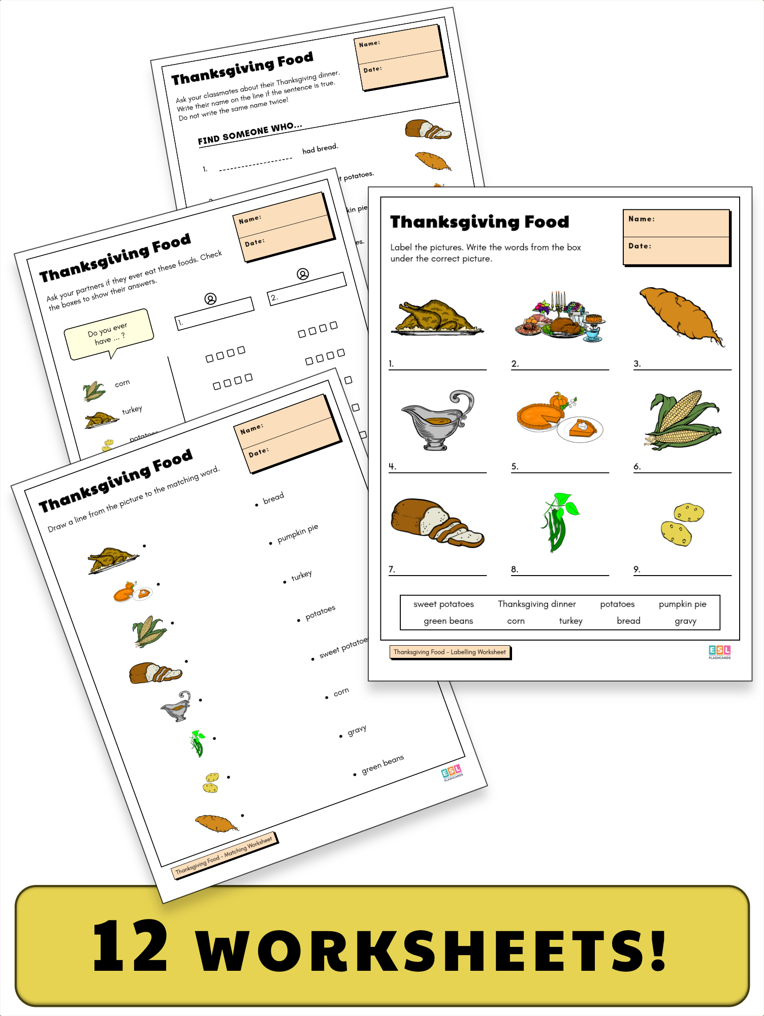 Thanksgiving Worksheets – Esl Flashcards intended for Thanksgiving Esl Worksheets
