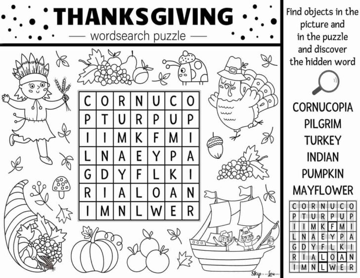 Super Teacher Worksheets Thanksgiving Word Search Answers