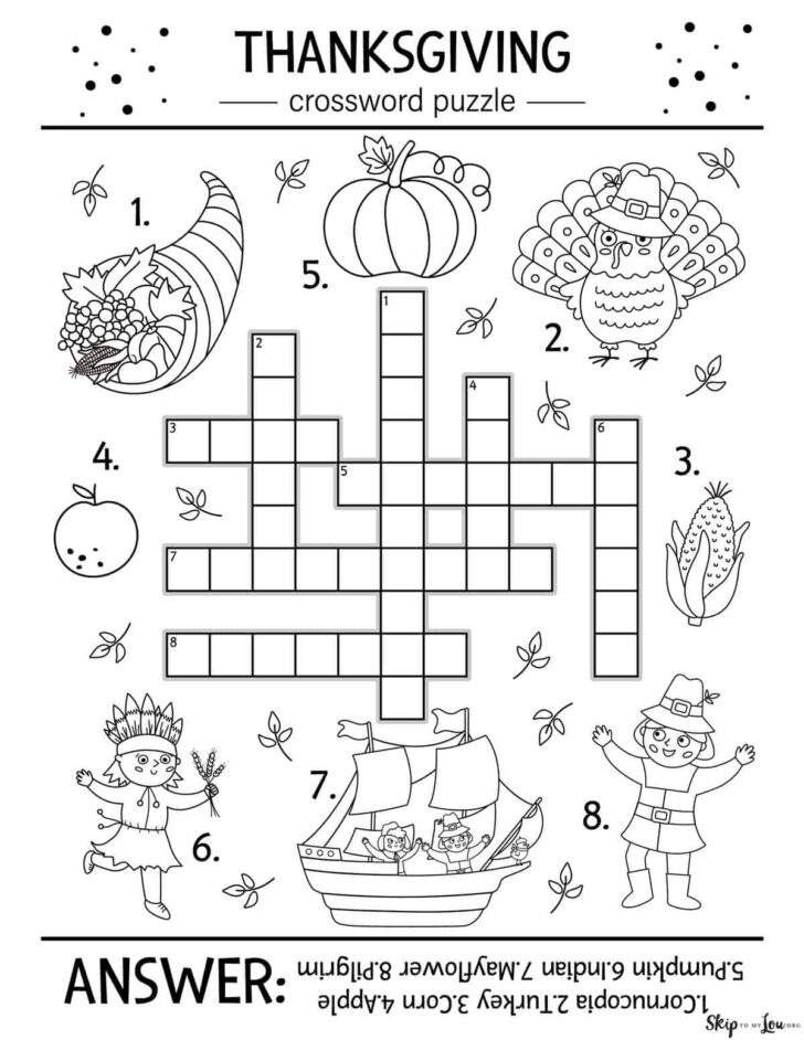 Fun Thanksgiving Worksheets For Middle School
