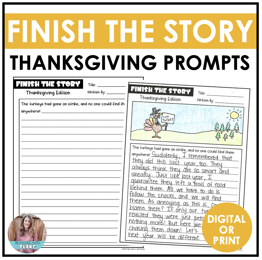 Thanksgiving Writing Activity Finish The Story Creative Writing pertaining to Thanksgiving Creative Writing Worksheets