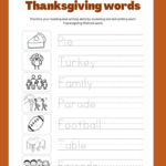 Thanksgiving Writing Words   Classful Inside Thanksgiving Words Worksheet