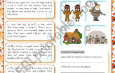 The First Thanksgiving - Esl Worksheetkissnetothedit intended for The History of Thanksgiving Worksheet Answers