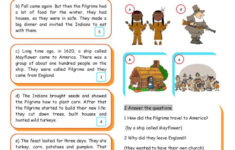 The First Thanksgiving Reading For D…: English Esl Worksheets Pdf pertaining to First Thanksgiving Reading Comprehension Worksheet