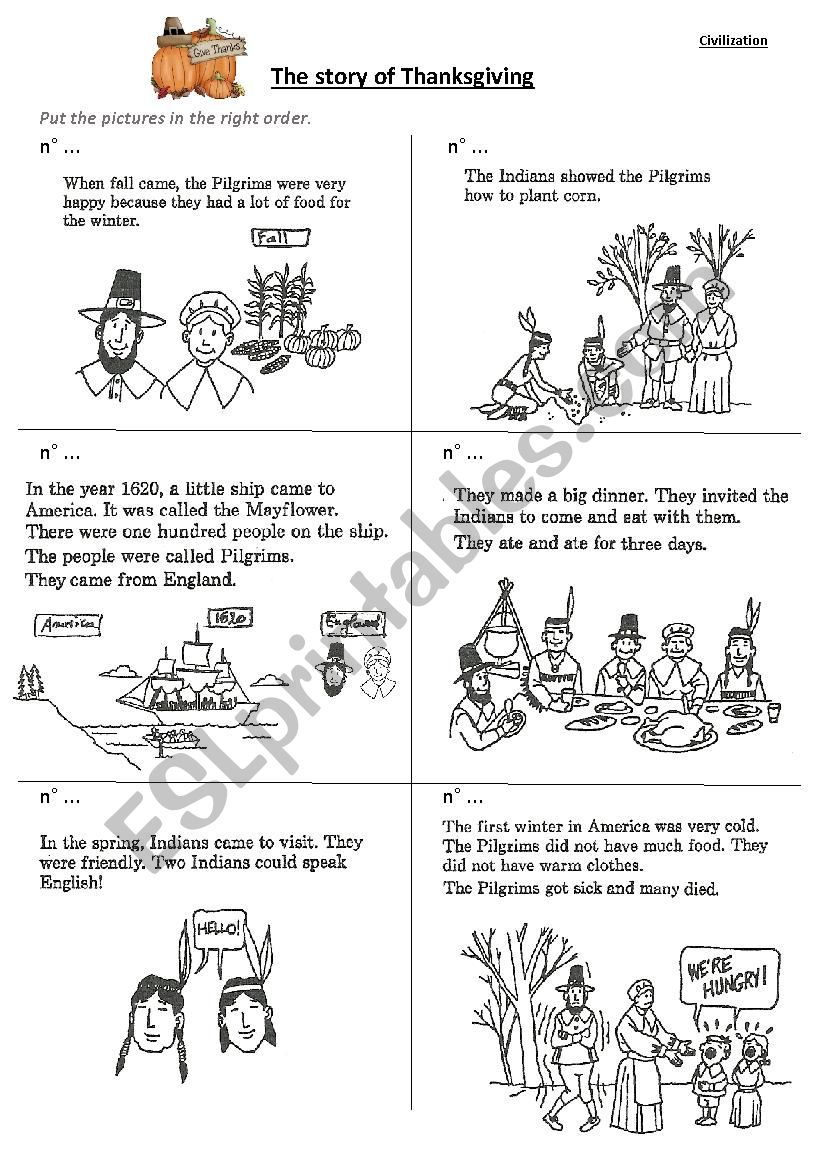 The Story Of Thanksgiving - Esl Worksheetrosebay intended for The Story of Thanksgiving Worksheet