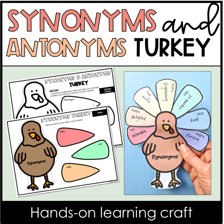 Thanksgiving Synonyms and Antonyms Worksheet