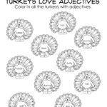 Turkeys Love Adjectives (Free Parts Of Speech Worksheet Within Thanksgiving Adjectives Worksheet