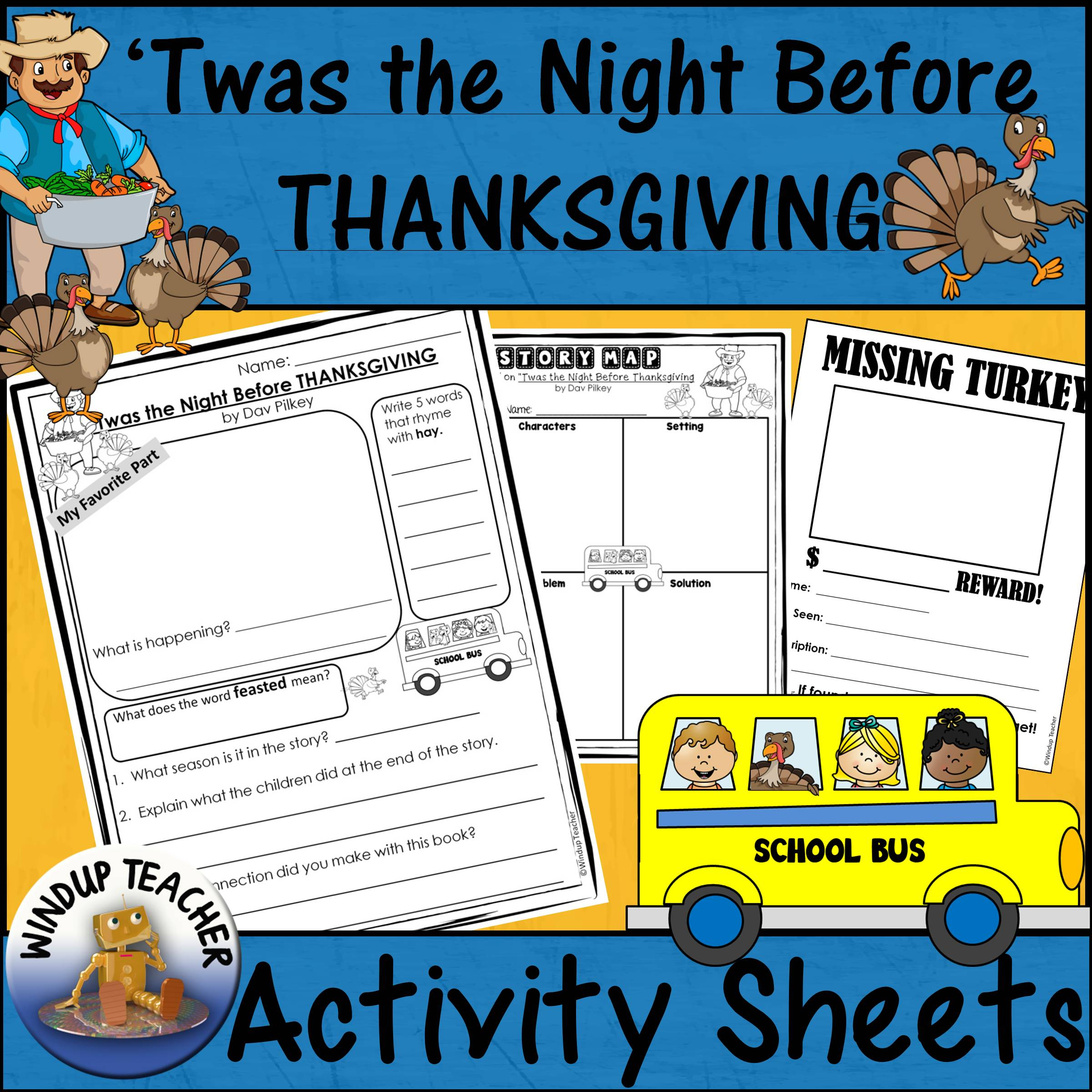 Twas The Night Before Thanksgiving Activity Sheets | Madeteachers throughout Twas the Night Before Thanksgiving Worksheets