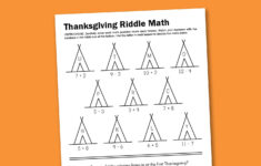 Worksheet Wednesday: Thanksgiving Math Riddle - Paging Supermom inside Thanksgiving Math Riddle Worksheet