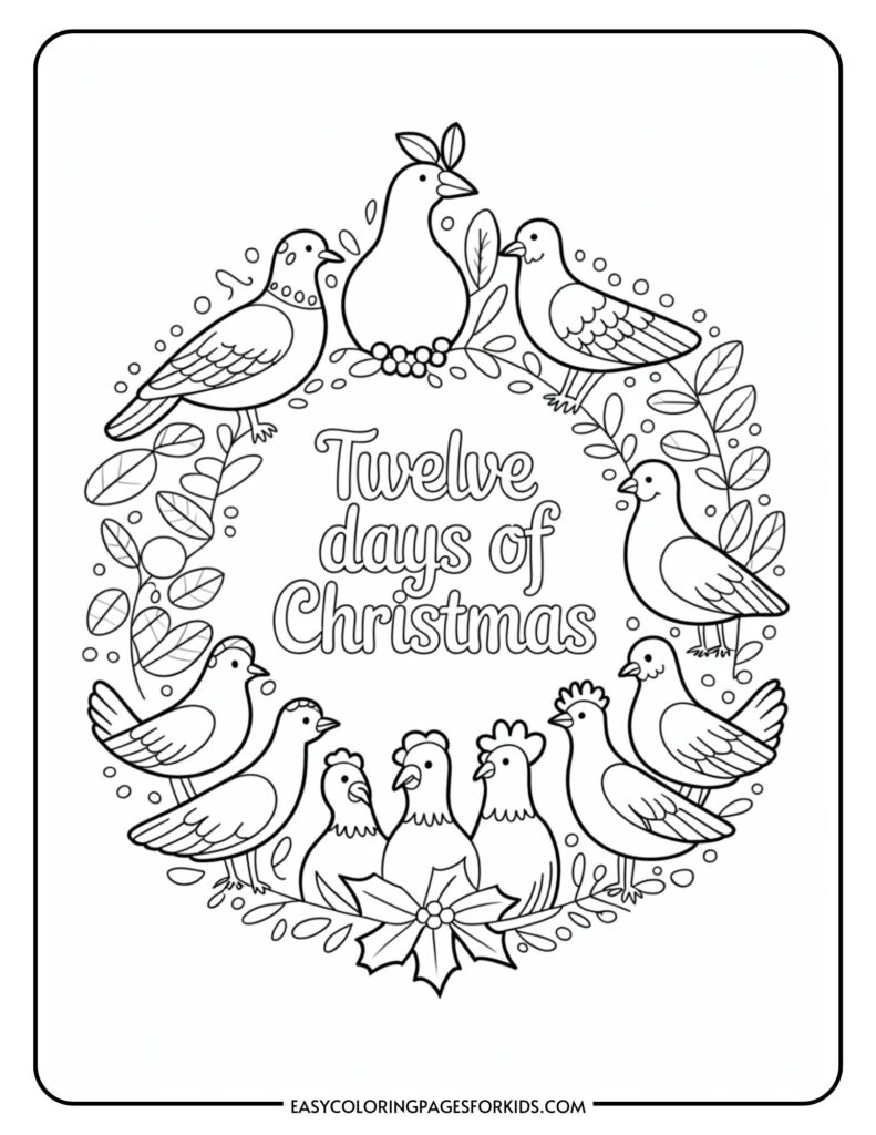 12 Days Of Christmas Coloring Pages (13 Coloring Sheets) - Easy regarding 12 Days of Christmas Statistics Worksheets