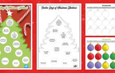 12 Days Of Christmas Kindness Worksheet For 6Th-8Th Grade within Bank On It Worksheets Christmas Answers