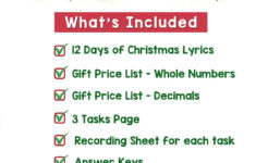 12 Days Of Christmas Math Project: Adding Decimals & Whole Numbers regarding 12 Days of Christmas Cost Worksheets