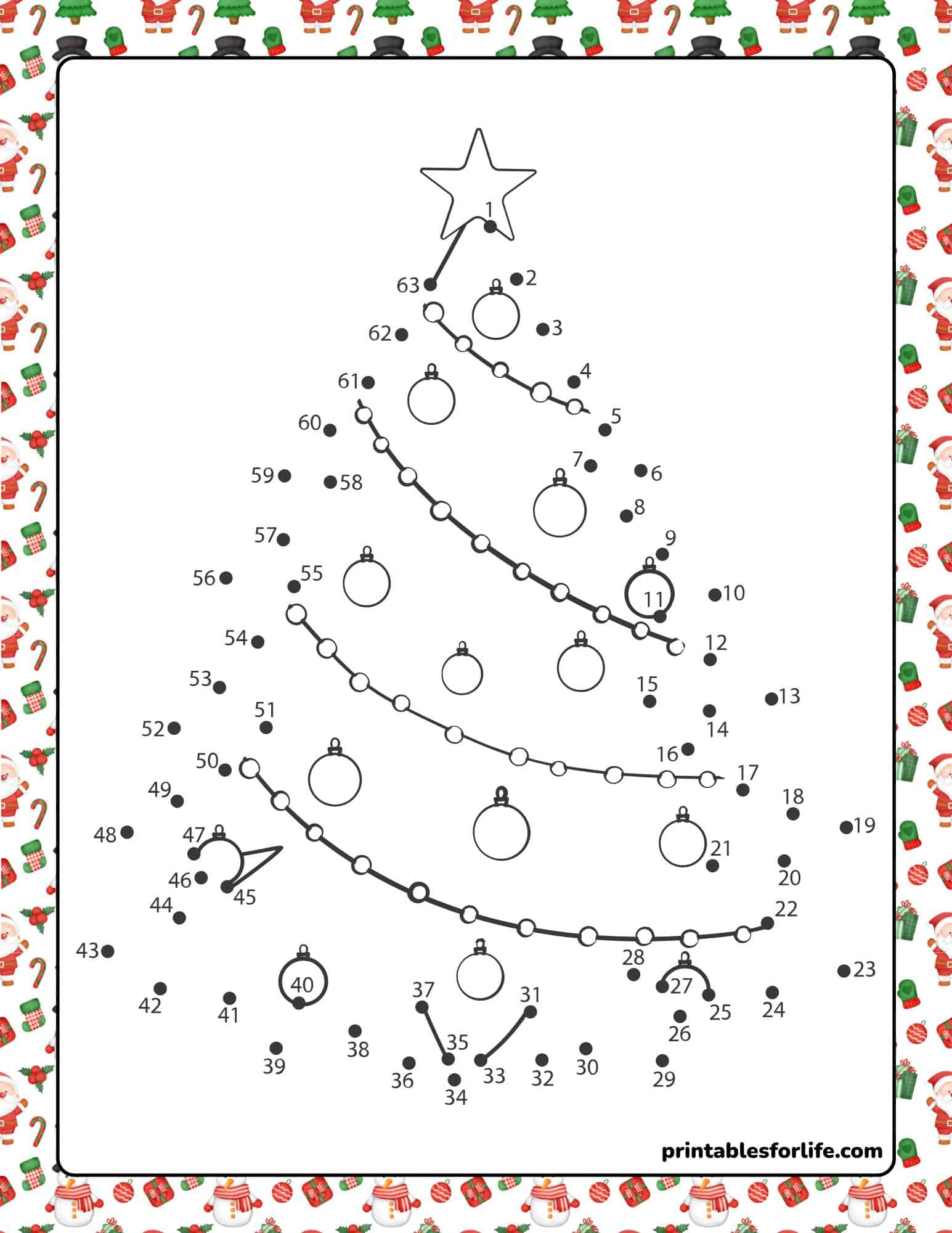 12 Free Christmas Dot To Dot Worksheets (Connect The Dots) with Free Christmas Connect the Dots Worksheets Printable