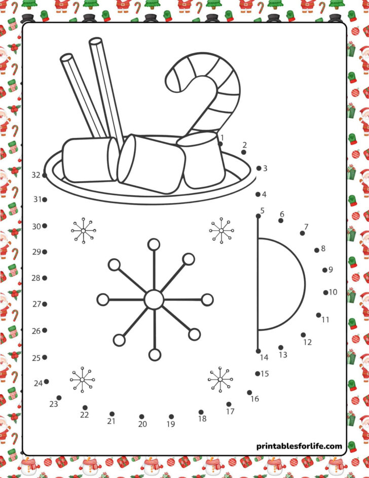 Free Christmas Connect the Dots Worksheets Printable