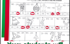 3 Digit Subtraction With Regrouping Christmas Math Worksheets with regard to Subtraction with Regrouping Christmas Worksheets