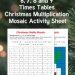6, 7, 8 And 9 Times Tables Christmas Multiplication Mosaic Worksheet With Regard To Christmas Maths Mosaic Worksheets