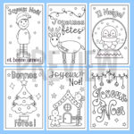 6 French Christmas Card Designs To Print And Color | A4 And 11 X With French Christmas Colouring Worksheets