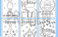 6 French Christmas Card Designs To Print And Color | A4 And 11 X with French Christmas Colouring Worksheets