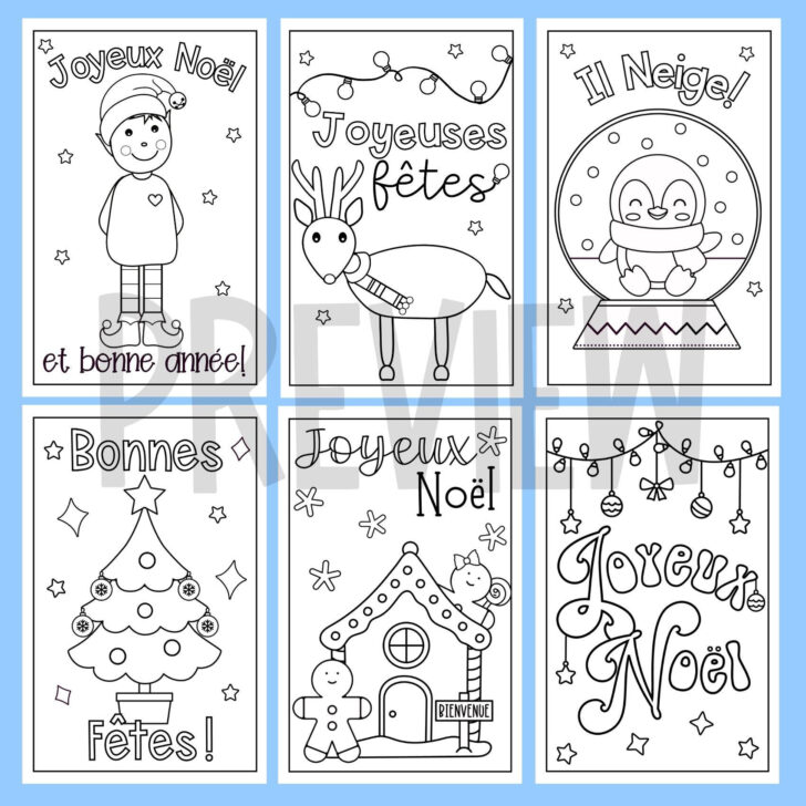 French Christmas Colouring Worksheets