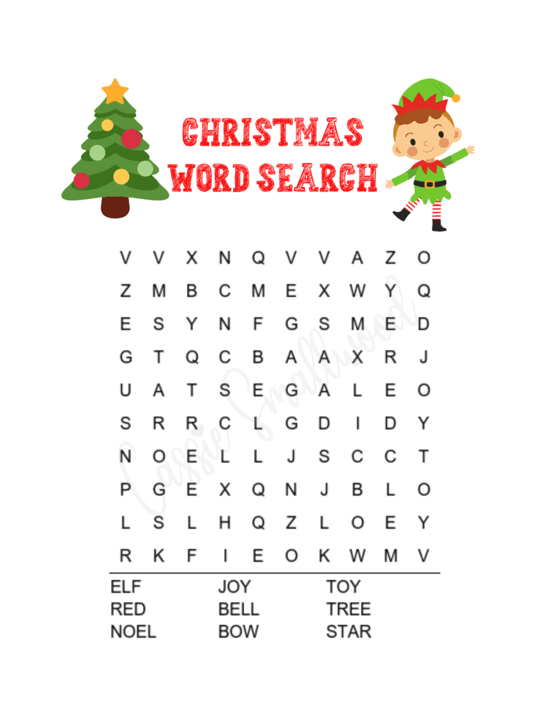 6 Fun Christmas Word Search Free Printables - Cassie Smallwood intended for Christmas Word Search Worksheets
