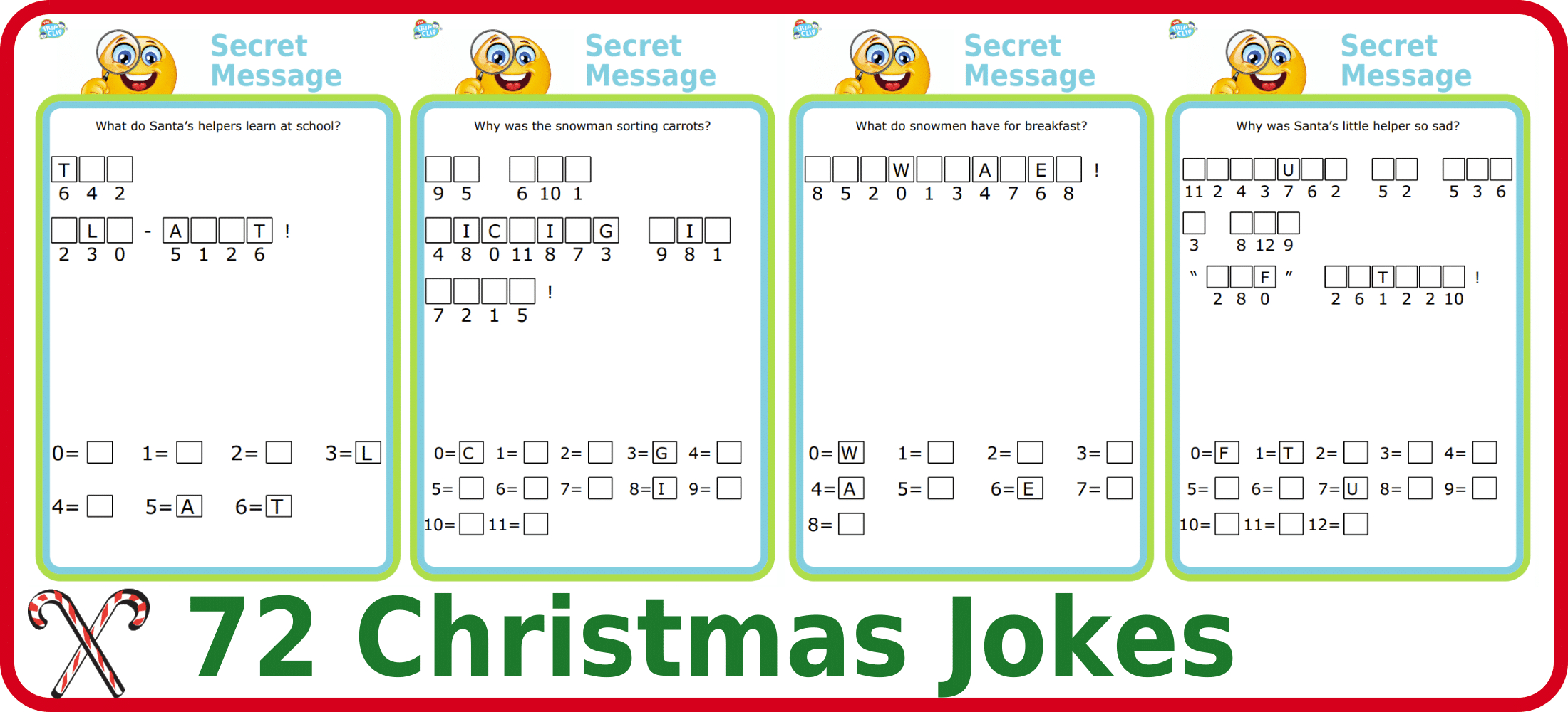 72 Christmas-Themed Secret Message Jokes And Riddles – The Trip with Christmas Secret Message Worksheets
