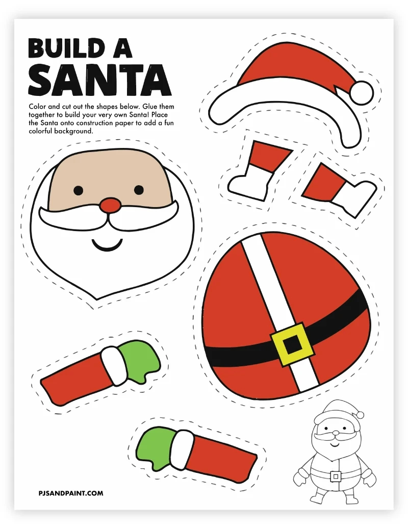 8 Free Printable Christmas Themed Cut And Paste Projects - Pjs And pertaining to Printable Christmas Cut and Paste Worksheets