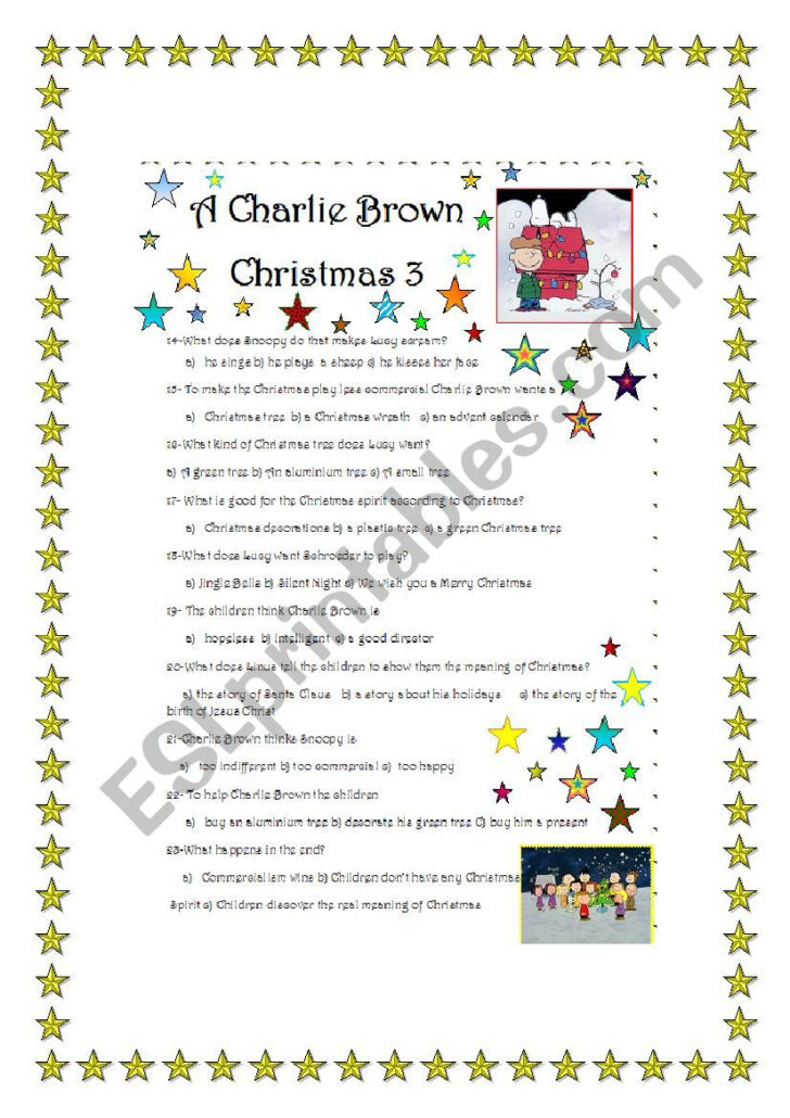 Charlie Brown Christmas Worksheets Charlie Brown Christmas Worksheets