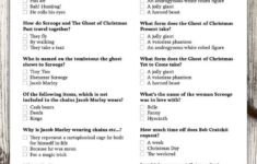 A Christmas Carol Quiz with Christmas Carol Trivia Worksheets Answers