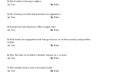 A Christmas Carol Unit Test: High School Literature within A Christmas Carol Figurative Language Worksheets Answers