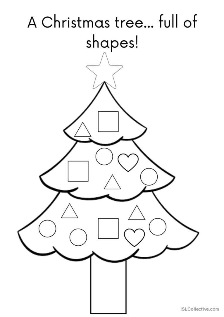 A Christmas Tree Full Of Shapes Pict…: English Esl Worksheets Pdf pertaining to Christmas Tree Shapes Worksheets