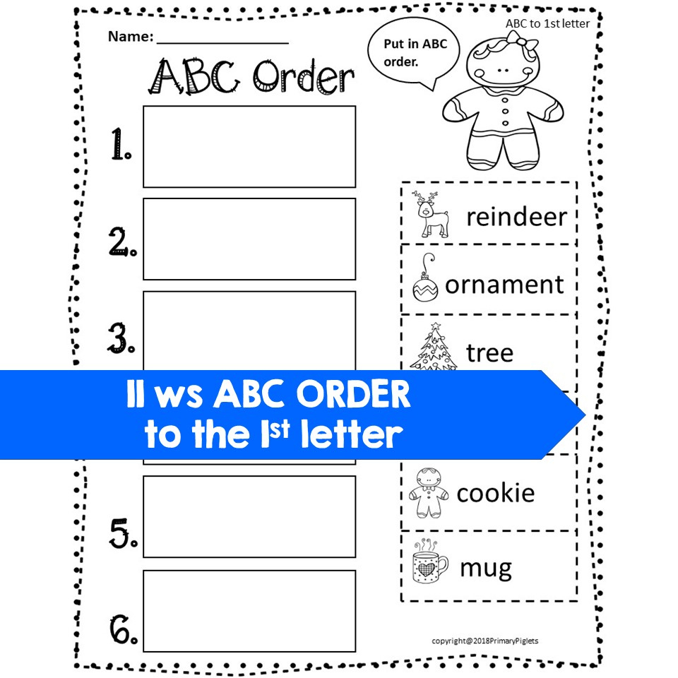 Abc Order Worksheets Christmas Alphabetical Order - Classful within Christmas Alphabetical Order Worksheets
