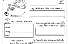 All About Me At Christmas Worksheets (Black &amp; White)Brain within All About Me Christmas Worksheets