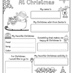 All About Me At Christmas Worksheets (Black & White)Brain Within What Christmas Means To Me Worksheets
