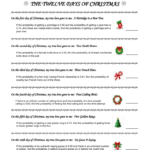 Ap Statistics Worksheet: Twelve Days Of Christmas Probability With 12 Days Of Christmas Statistics Worksheets