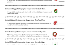 Ap Statistics Worksheet: Twelve Days Of Christmas Probability with 12 Days Of Christmas Statistics Worksheets